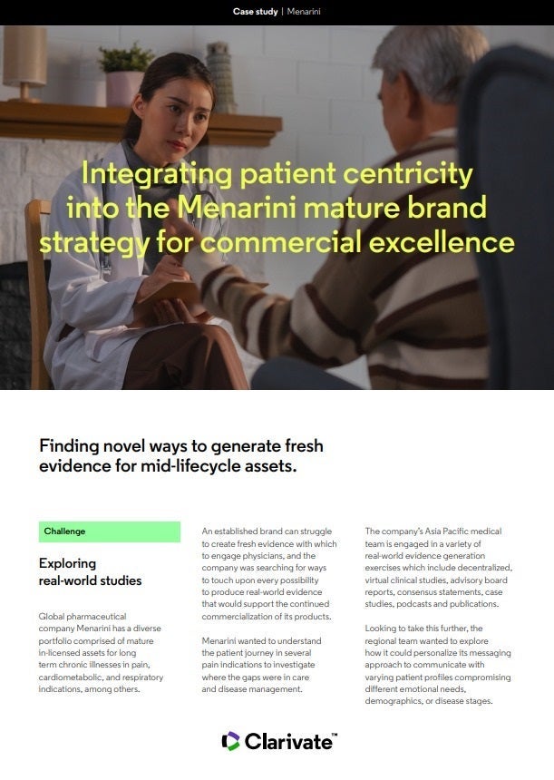 Integrating patient centricity into the Menarini mature brand strategy for commercial excellence